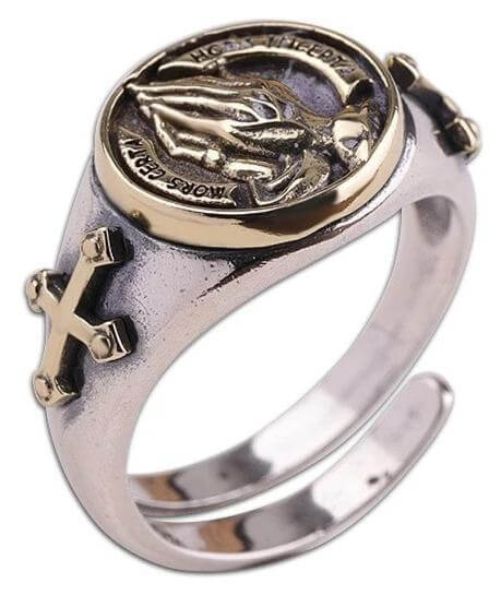 925 anel religioso de prata