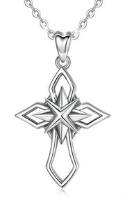 Silver Star Cross Pingente