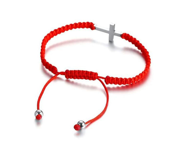 Shamballa Religious Cross Bracelet Red Cordon